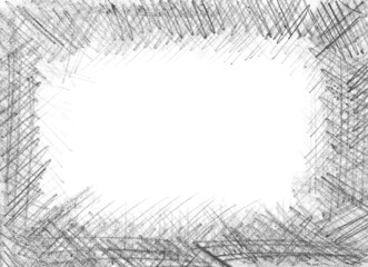 Frame grunge graphite pencil isolated on white 