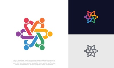 Global Community Logo Icon Elements Template. Community human Logo template vector. Community health care. Abstract Community logo	