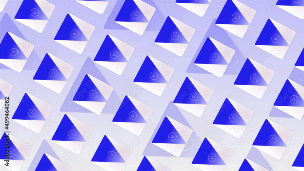 Poster triangular shaped icon of music player application for smartphone or laptop. motion. concept of crea