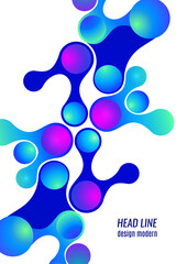 Colored gradient bubbles and rounded geometric shapes, fluid on white. Geometric minimal abstract background for wallpaper, banner, background, landing page. Vector