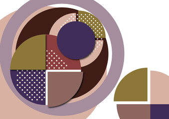 Bright colorful cut parts of a circle. Modern abstract background. Design layout for business presentations, flyers, posters and invitations. Vector