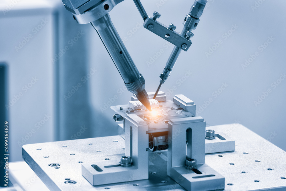 Poster technological process of soldering and assembly chip components on pcb board. automated soldering ma