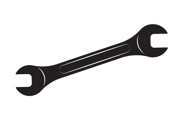Wrench tool for repair service equipment. Mechanical engineering symbol. Vector.