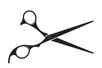 Hairdress barber scissors, professional salon tools. Hairdressing design element.