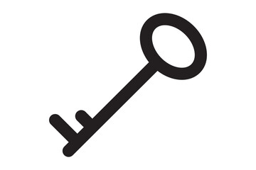 Key icon for lock and open door in house. Safety and security protection symbol.