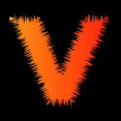 Alphabet letter V Typography Background