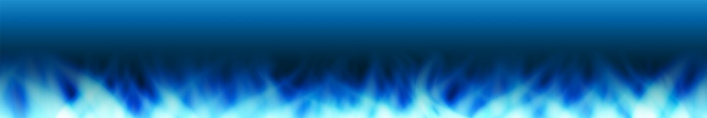 Horizontal blue gas flame continuous vector