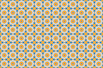 Seamless pattern background with georgian geometric ornament - 499465655