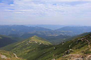 Landscape in the Carpathians in Western Ukraine, near the Dzembronya village