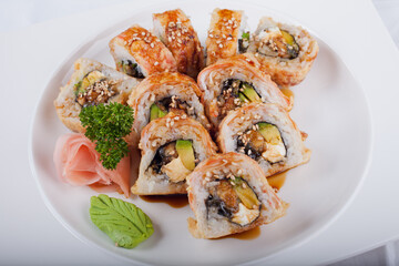 日本食のロール寿司