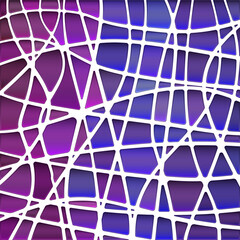 abstract vector stained-glass mosaic background - purple and violet