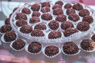 brigadeiro candy stuffed in birthday party decoration
