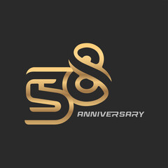 58 years anniversary celebration logotype with elegant modern number