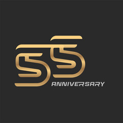 Obraz premium 55 years anniversary celebration logotype with elegant modern number