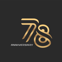 78 years anniversary celebration logotype with elegant modern number