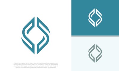 Innovative high tech logo template. Template label for blockchain technology.