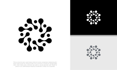 Innovative high tech logo template. Template label for blockchain technology.
