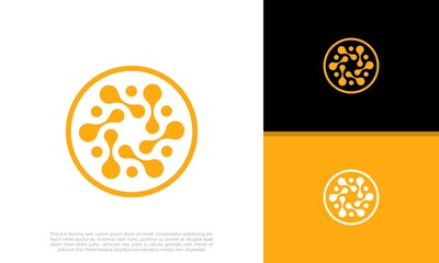Innovative high tech logo template. Template label for blockchain technology.