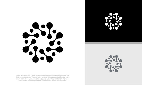 Innovative high tech logo template. Template label for blockchain technology.