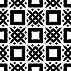 Obraz premium Abstract Seamless pattern with black white diagonal lines. Rhomboid scales. Optical illusion effect. Geometric tile in op art. Vector illusive background. Futuristic vibrant design.Graphic modern.