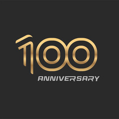 100 years anniversary celebration logotype with elegant modern number