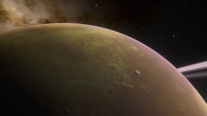 Planets and galaxy, science fiction wallpaper