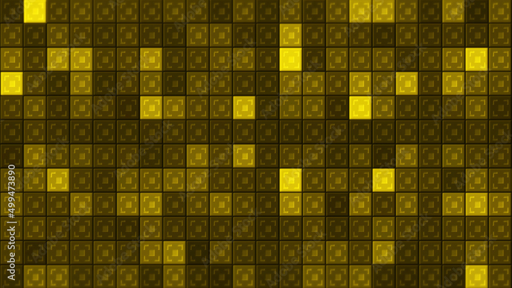 Poster background of squares flashing golden colors. motion. beautiful bright background with yellow flashi