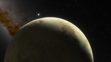 Planets and galaxy, science fiction wallpaper