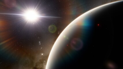 Planets and galaxy, science fiction wallpaper