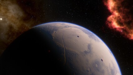 Planets and galaxy, science fiction wallpaper