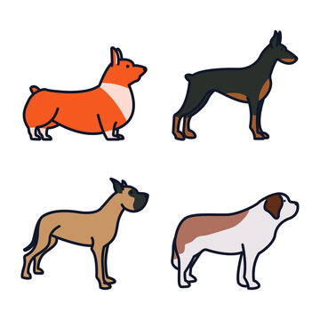 Dogs set icon symbol template for graphic and web design collection logo vector illustration