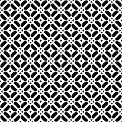 Black and white seamless pattern texture. Greyscale ornamental graphic design. Mosaic ornaments. Pattern template. Vector illustration. EPS10.