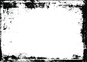 Grunge border vector texture background. Abstract frame overlay. Dirty and damaged backdrop. Vector graphic illustration with transparent white. EPS10.