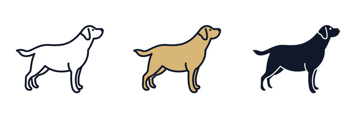 labrador retriever icon symbol template for graphic and web design collection logo vector illustration