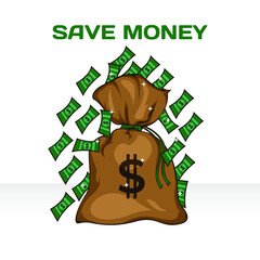 Dollar money bag vector illustration