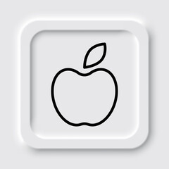 Apple simple icon vector. Flat design. Neumorphism design.ai