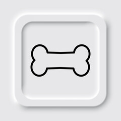 Bone simple icon vector. Flat design. Neumorphism design.ai