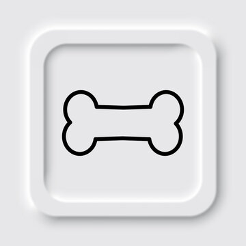 Bone simple icon vector. Flat design. Neumorphism design.ai