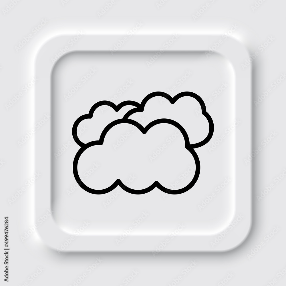 Aufkleber clouds simple icon vector. flat design. neumorphism design.ai