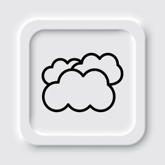 Clouds simple icon vector. Flat design. Neumorphism design.ai