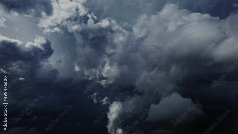 Canvas Prints lot of lightning during a thunderstorm. storm clouds are moving fast on the viewer, timelapse 4k