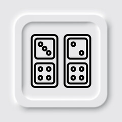 Domino simple icon vector. Flat design. Neumorphism design.ai