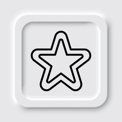 Double star simple icon. Flat design. Neumorphism design.ai