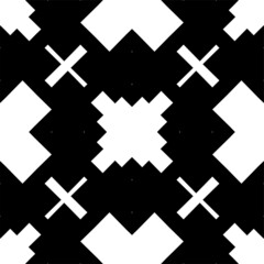 Fototapeta na wymiar Seamless pattern with striped black white diagonal lines. Rhomboid scales. Optical illusion effect. Geometric tile in op art. Vector illusive background. Futuristic vibrant design.Graphic modern.