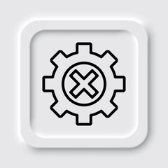 Gear vector simple icon. Flat design. Neumorphism design.ai