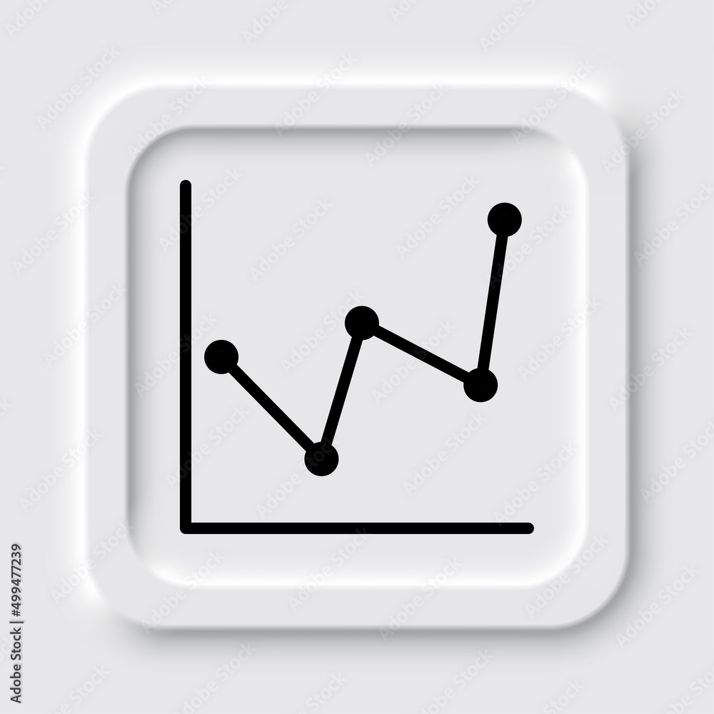 Poster graph diagram simple icon. flat design. neumorphism design.ai