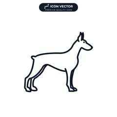 doberman dog icon symbol template for graphic and web design collection logo vector illustration