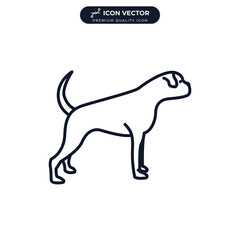 boxer dog icon symbol template for graphic and web design collection logo vector illustration