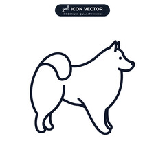 samoyed dog icon symbol template for graphic and web design collection logo vector illustration