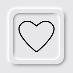 Heart vector simple icon. Flat design. Neumorphism design.ai